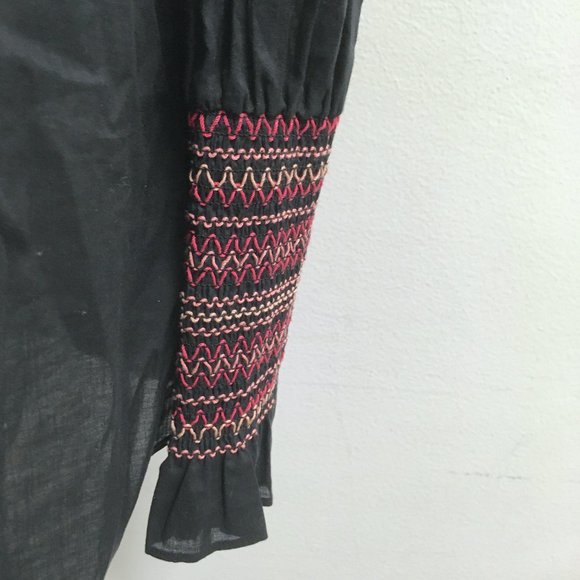 Alice by Temperley siesta black tunic embroidered shirt 4 Anthropologie NWT - Picture 6 of 11